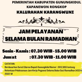 JAM KERJA KALURAHAN KARANGWUNI SELAMA BULAN RAMADHAN